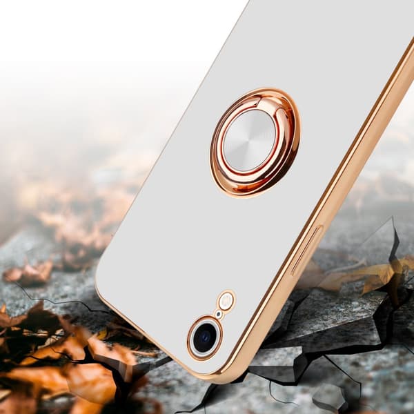iPhone XR Skal Fodral med ring av flexibel TPU-silikon, med kameraskydd och magnetisk bilhållare