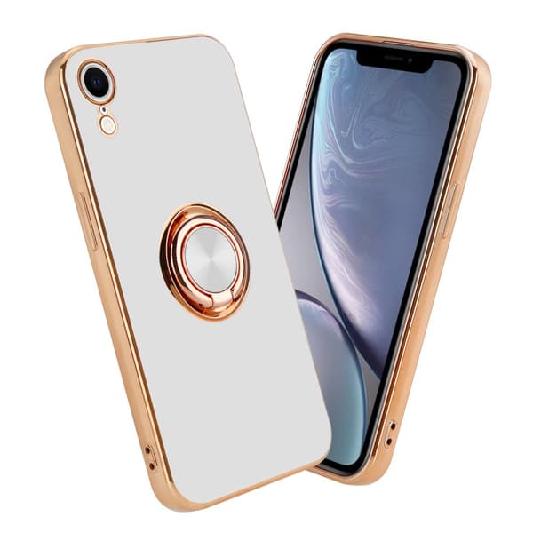 iPhone XR Skal Fodral med ring av flexibel TPU-silikon, med kameraskydd och magnetisk bilhållare