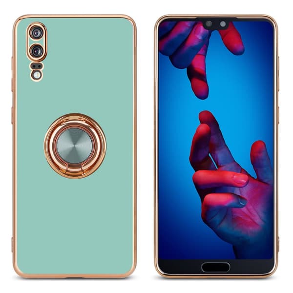 Huawei P20 Suojakuori Suojakotelo valmistettu joustavasta TPU silikonista jossa on kameran suojaus ja magneettinen autoteline