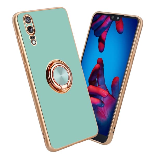 Huawei P20 Suojakuori Suojakotelo valmistettu joustavasta TPU silikonista jossa on kameran suojaus ja magneettinen autoteline