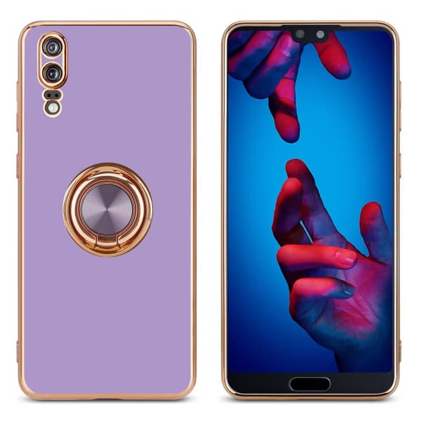 Huawei P20 Suojakuori Suojakotelo valmistettu joustavasta TPU silikonista jossa on kameran suojaus ja magneettinen autoteline