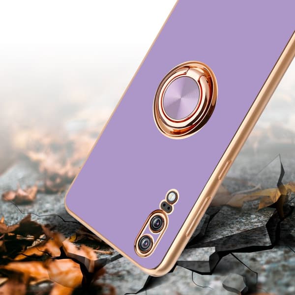 Huawei P20 Skal Fodral med ring av flexibel TPU-silikon, med kameraskydd och magnetisk bilhållare