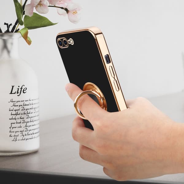 iPhone 7 PLUS / 7S PLUS / 8 PLUS Skal Fodral med ring av flexibel TPU-silikon, med kameraskydd och magnetisk bilhållare
