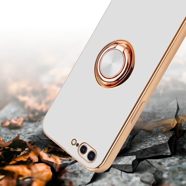 iPhone 7 PLUS / 7S PLUS / 8 PLUS Skal Fodral med ring av flexibel TPU-silikon, med kameraskydd och magnetisk bilhållare