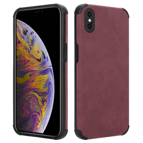 Deksel til iPhone X / XS Beskyttelsesdeksel TPU-silikon med bakside av edelt kunstmuggskinn