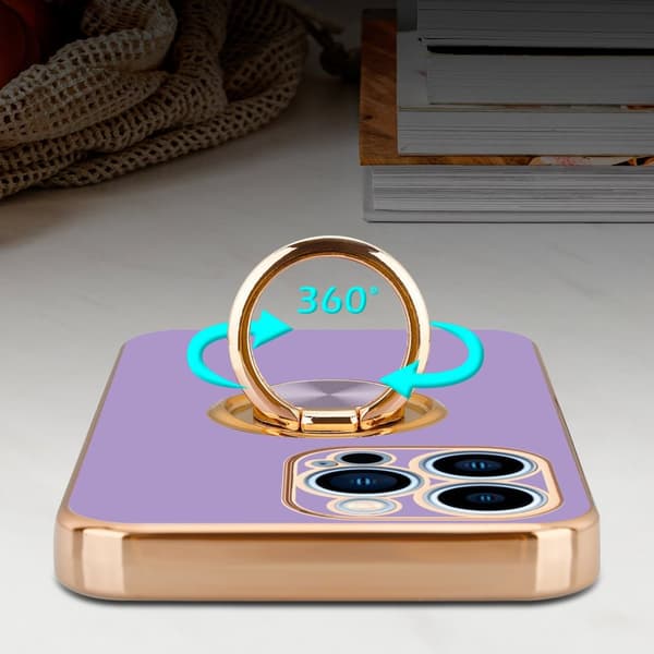 Deksel til iPhone 13 PRO med ring Etui av fleksibel TPU-silikon, med kamerabeskyttelse magnetisk bilholder