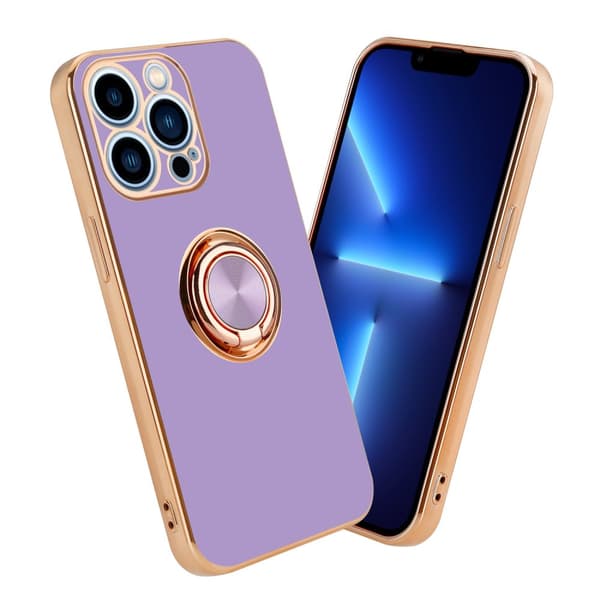 Deksel til iPhone 13 PRO med ring Etui av fleksibel TPU-silikon, med kamerabeskyttelse magnetisk bilholder