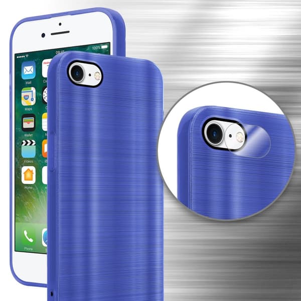 iPhone 7 / 7S / 8 / SE 2020 Suojakuori Suojakotelo joustavasta TPU-silikonista harjatulla muotoilulla