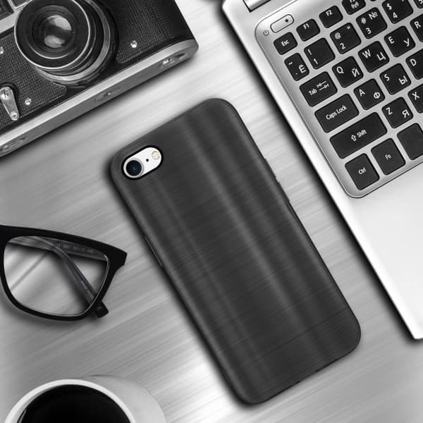 iPhone 7 / 7S / 8 / SE 2020 Suojakuori Suojakotelo joustavasta TPU-silikonista harjatulla muotoilulla
