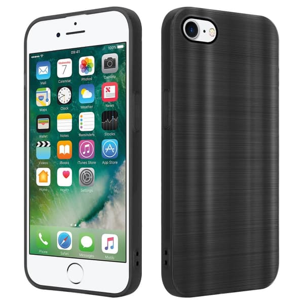 iPhone 7 / 7S / 8 / SE 2020 Etui Case Cover Børstet sort