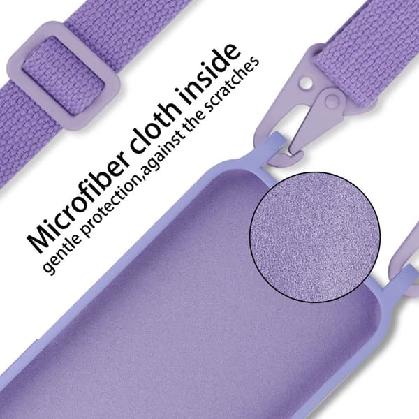 Deksel med Kedja for iPhone 14 PRO MAX Silikonbeskyttelsesetui med lengdejusterbar ledningsstropp