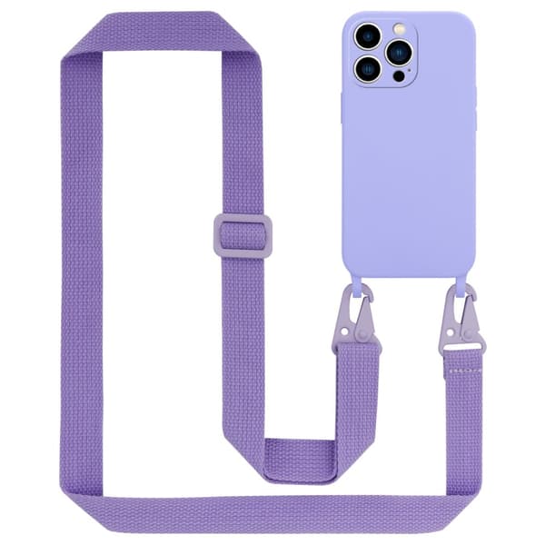 Deksel med Kedja for iPhone 14 PRO MAX Silikonbeskyttelsesetui med lengdejusterbar ledningsstropp