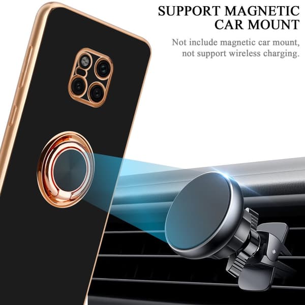 Huawei MATE 20 PRO Suojakuori Suojakotelo valmistettu joustavasta TPU silikonista jossa on kameran suojaus ja magneettinen autoteline