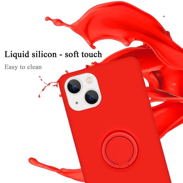 iPhone 14 Skal Fodral Mobilskydd av flexibelt TPU-silikon med ring Skyddsfodral Case Cover