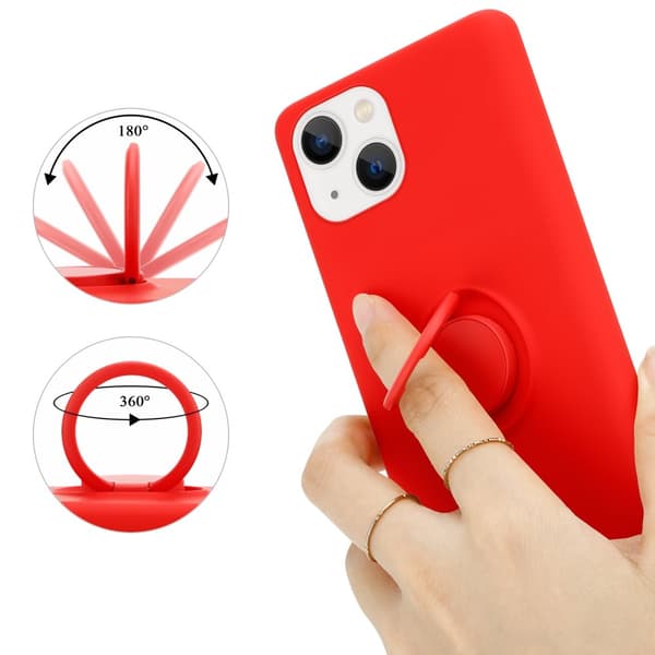 iPhone 14 Skal Fodral Mobilskydd av flexibelt TPU-silikon med ring Skyddsfodral Case Cover