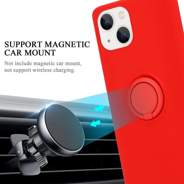 iPhone 14 Skal Fodral Mobilskydd av flexibelt TPU-silikon med ring Skyddsfodral Case Cover