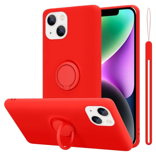 iPhone 14 Skal Fodral Mobilskydd av flexibelt TPU-silikon med ring Skyddsfodral Case Cover