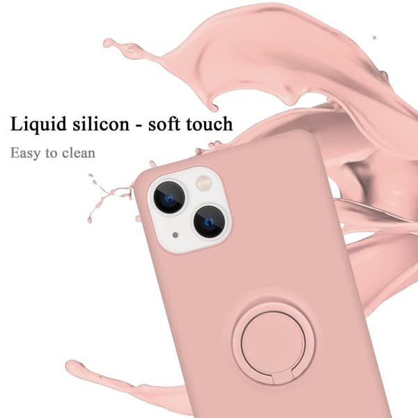 iPhone 14 Skal Fodral Mobilskydd av flexibelt TPU-silikon med ring Skyddsfodral Case Cover