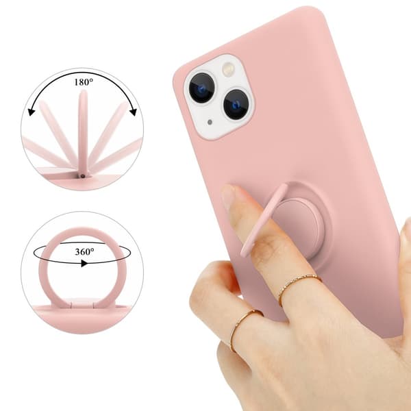 iPhone 14 Skal Fodral Mobilskydd av flexibelt TPU-silikon med ring Skyddsfodral Case Cover