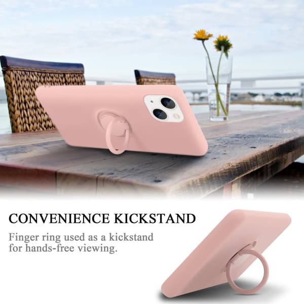 iPhone 14 Skal Fodral Mobilskydd av flexibelt TPU-silikon med ring Skyddsfodral Case Cover