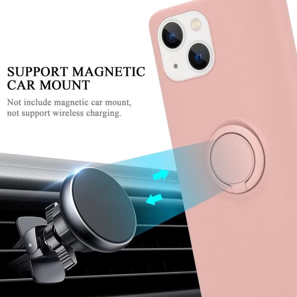 iPhone 14 Skal Fodral Mobilskydd av flexibelt TPU-silikon med ring Skyddsfodral Case Cover