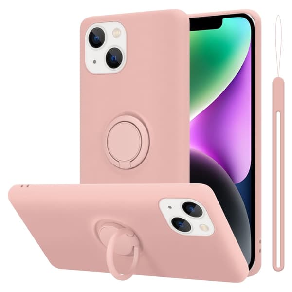 iPhone 14 Skal Fodral Mobilskydd av flexibelt TPU-silikon med ring Skyddsfodral Case Cover