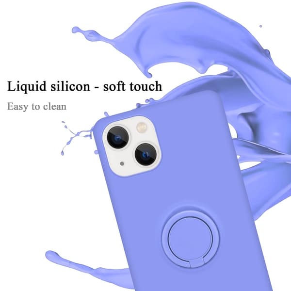 iPhone 14 Skal Fodral Mobilskydd av flexibelt TPU-silikon med ring Skyddsfodral Case Cover