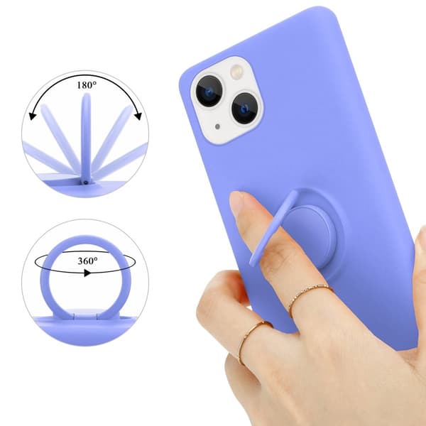 iPhone 14 Skal Fodral Mobilskydd av flexibelt TPU-silikon med ring Skyddsfodral Case Cover