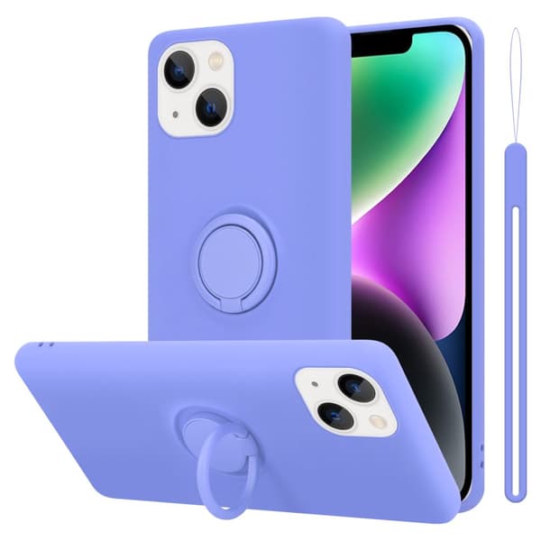 iPhone 14 Skal Fodral Mobilskydd av flexibelt TPU-silikon med ring Skyddsfodral Case Cover