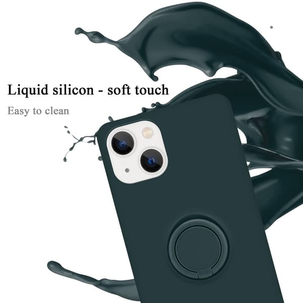 iPhone 14 Skal Fodral Mobilskydd av flexibelt TPU-silikon med ring Skyddsfodral Case Cover
