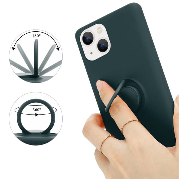 iPhone 14 Skal Fodral Mobilskydd av flexibelt TPU-silikon med ring Skyddsfodral Case Cover