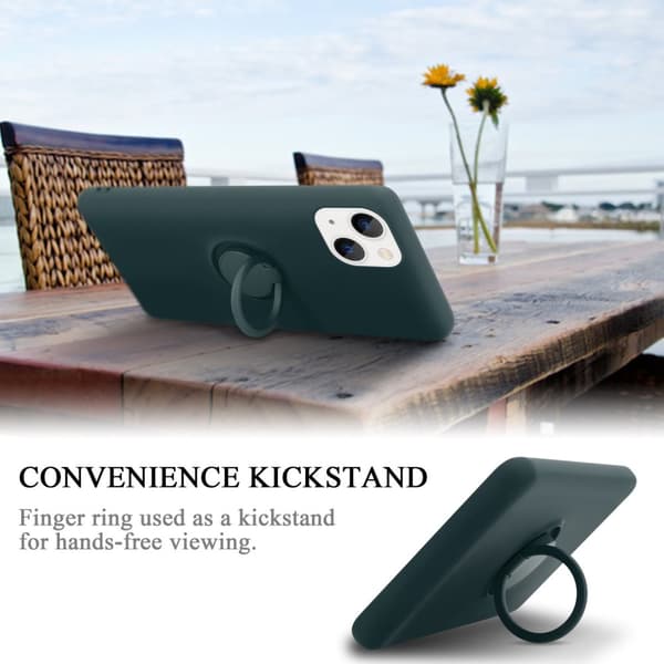 iPhone 14 Skal Fodral Mobilskydd av flexibelt TPU-silikon med ring Skyddsfodral Case Cover