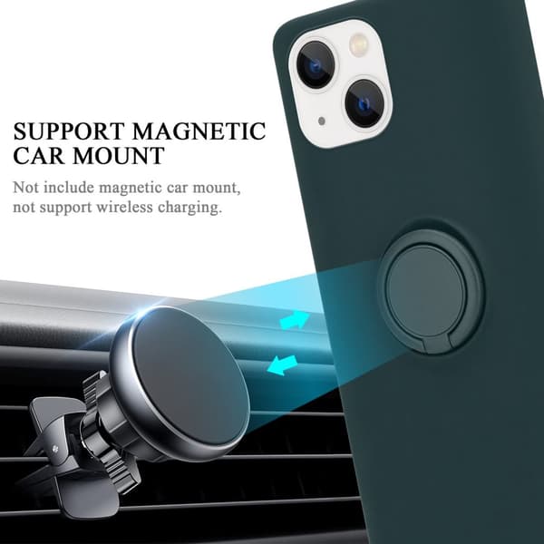 iPhone 14 Skal Fodral Mobilskydd av flexibelt TPU-silikon med ring Skyddsfodral Case Cover