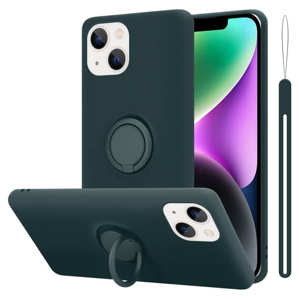 iPhone 14 Skal Fodral Mobilskydd av flexibelt TPU-silikon med ring Skyddsfodral Case Cover