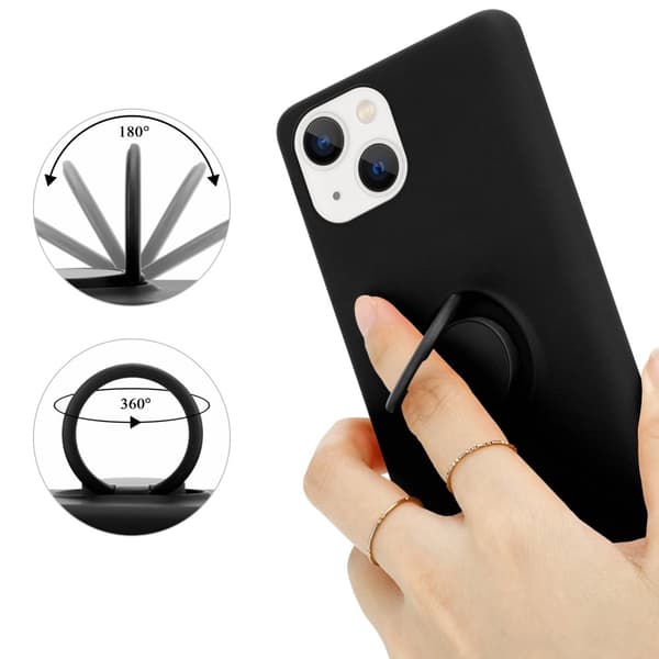 iPhone 14 Skal Fodral Mobilskydd av flexibelt TPU-silikon med ring Skyddsfodral Case Cover