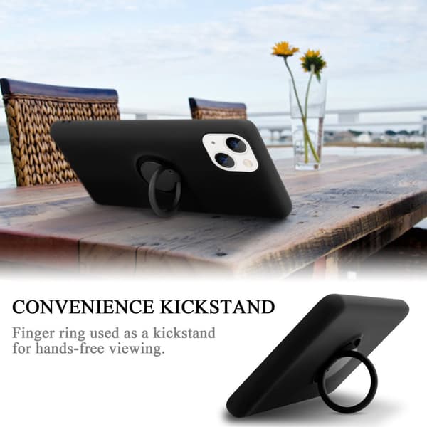 iPhone 14 Skal Fodral Mobilskydd av flexibelt TPU-silikon med ring Skyddsfodral Case Cover