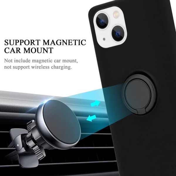iPhone 14 Skal Fodral Mobilskydd av flexibelt TPU-silikon med ring Skyddsfodral Case Cover