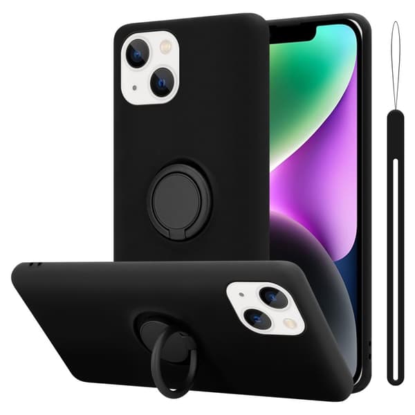 iPhone 14 Skal Fodral Mobilskydd av flexibelt TPU-silikon med ring Skyddsfodral Case Cover