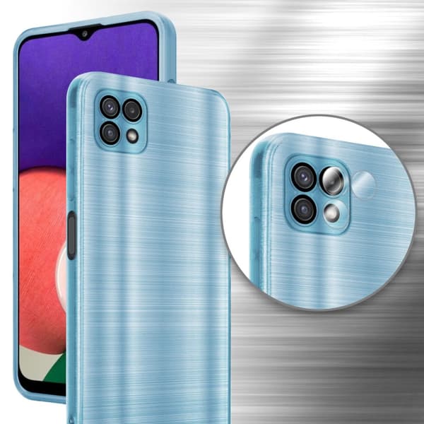 Samsung Galaxy A22 5G Skal Fodral Case Cover Mobilskydd av flexibelt TPU-silikon i borstad design