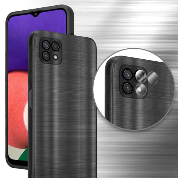 Samsung Galaxy A22 5G Skal Fodral Case Cover Mobilskydd av flexibelt TPU-silikon i borstad design