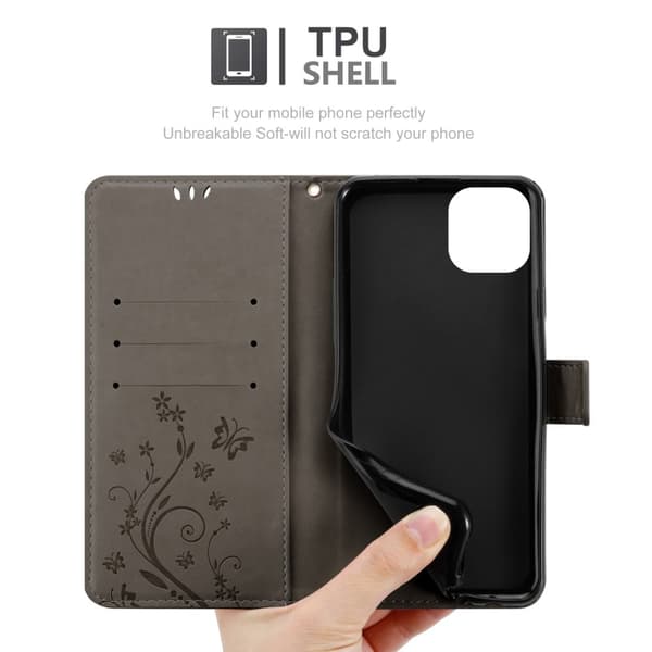 iPhone 14 PLUS Pungetui Cover Blomster ()