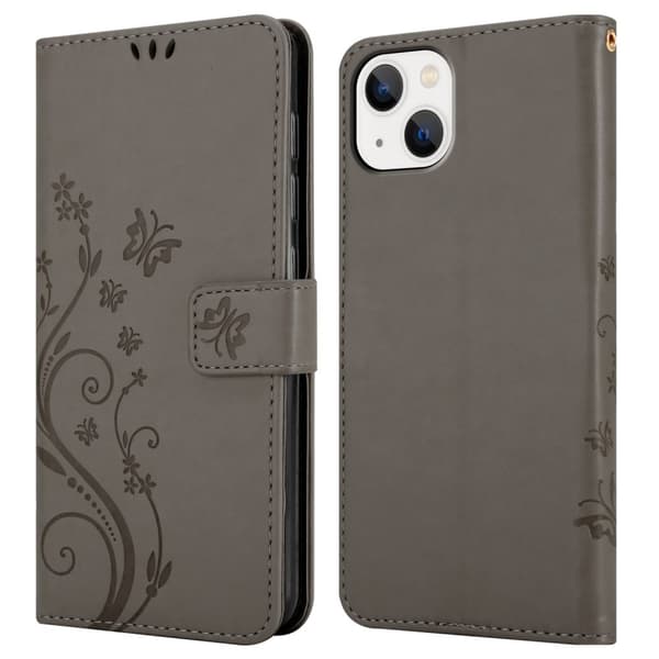 iPhone 14 PLUS Pungetui Cover Blomster ()