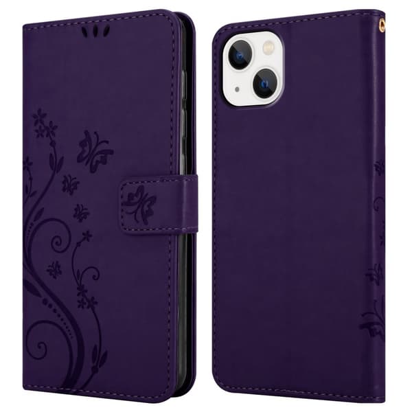 iPhone 14 PLUS Pungetui Cover Blomster ()