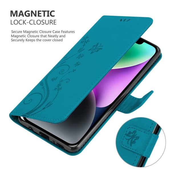 iPhone 14 PLUS Pungetui Cover Blomster ()