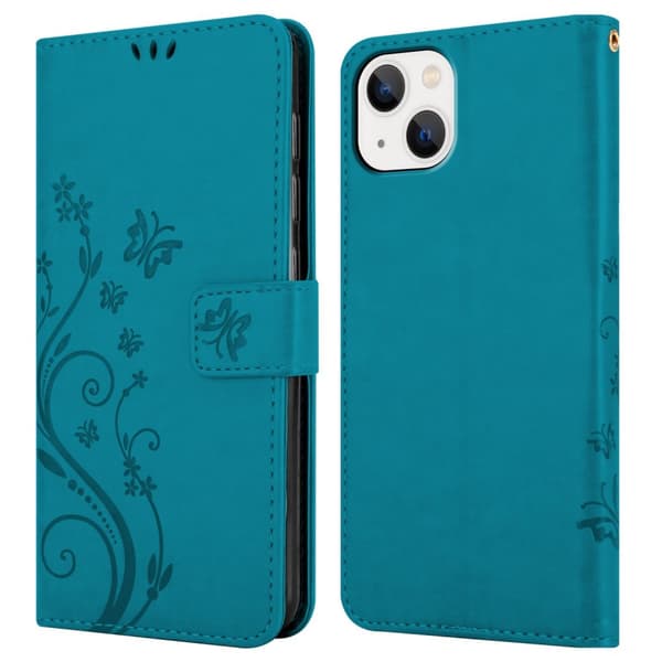 iPhone 14 PLUS Pungetui Cover Blomster ()