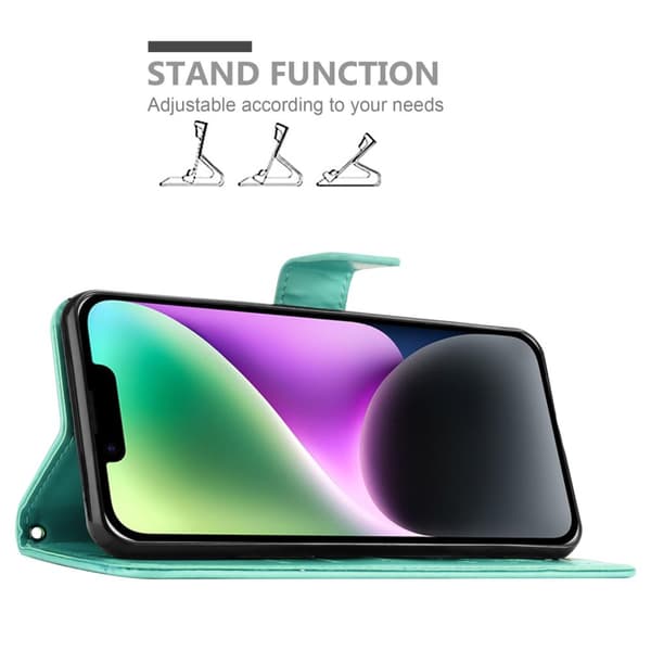 iPhone 14 PLUS Pungetui Cover Blomster ()