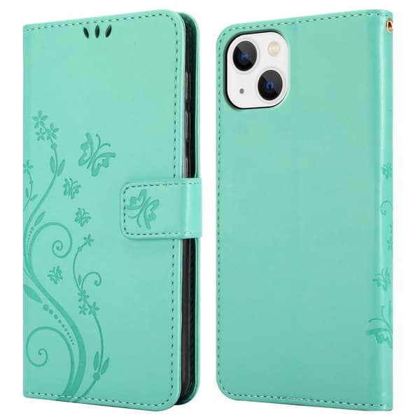 iPhone 14 PLUS Pungetui Cover Blomster ()