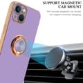 Miniatyrbilde 8 av 8: Deksel til iPhone 14 med ring Etui av fleksibel TPU-silikon, med kamerabeskyttelse magnetisk bilholder