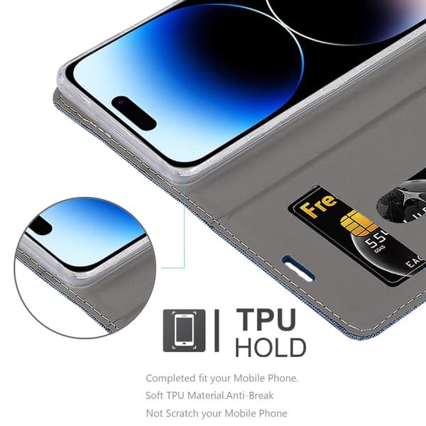 Deksel til iPhone 14 PRO MAX Lommebokdeksel med magnetisk lukking, stativfunksjon og kortlomme