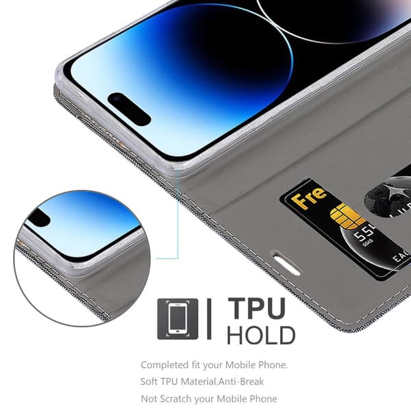 Deksel til iPhone 14 PRO MAX Lommebokdeksel med magnetisk lukking, stativfunksjon og kortlomme